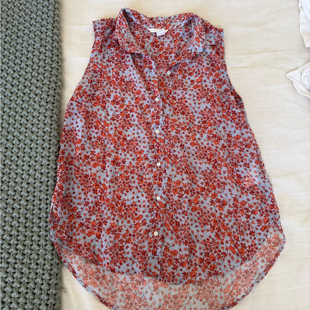 H&M Floral Sleeveless Top - Red and light blue